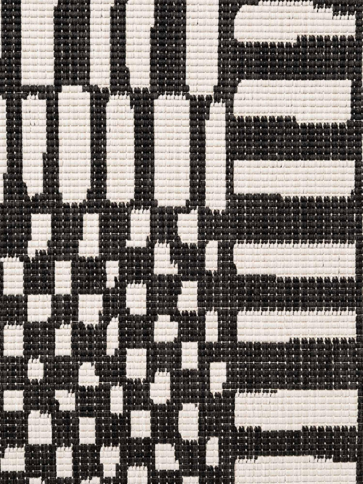 FLACHWEBETEPPICH 200/300 cm Haringey Schwarz, Weiß rechteckig  - Schwarz/Weiß, Design, Kunststoff (200/300cm)