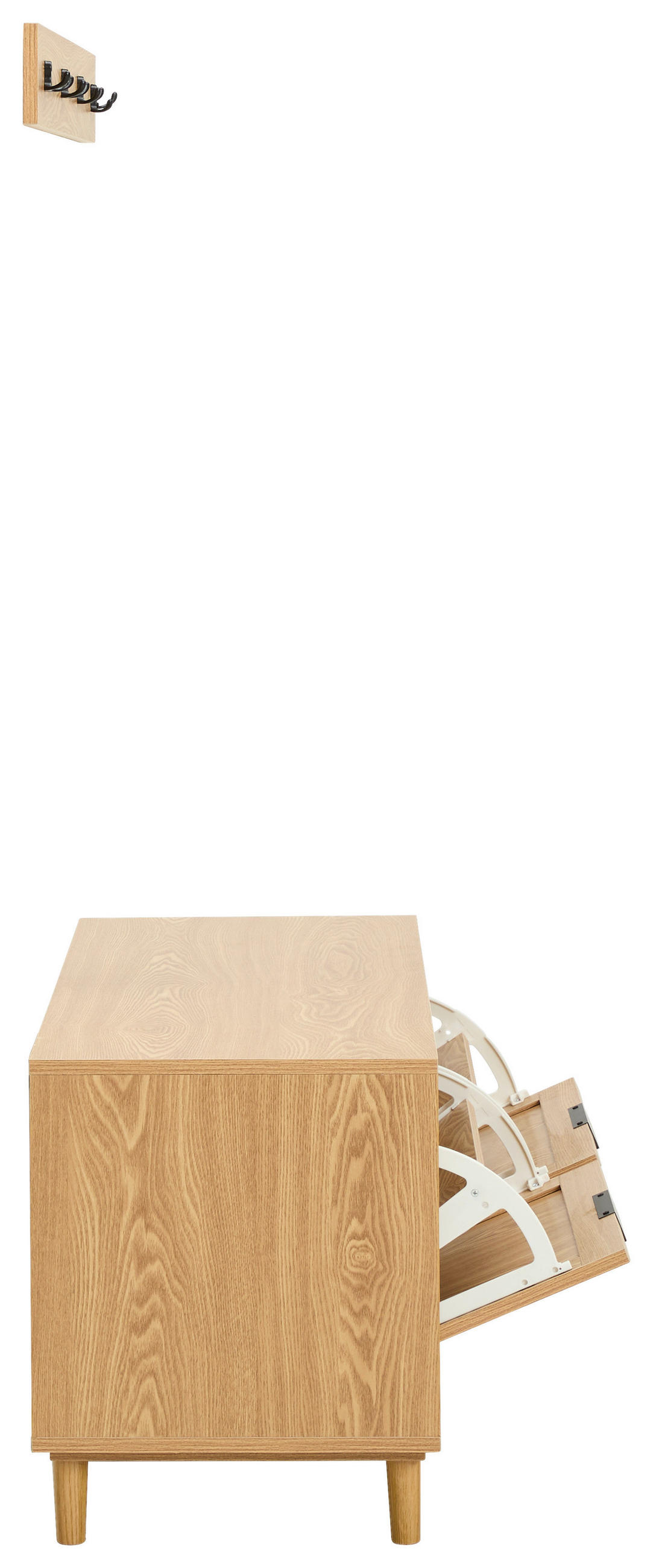 SCHUHKIPPER - Naturfarben, Natur, Holz/Holzwerkstoff (100/46,5/39cm) - MID.YOU