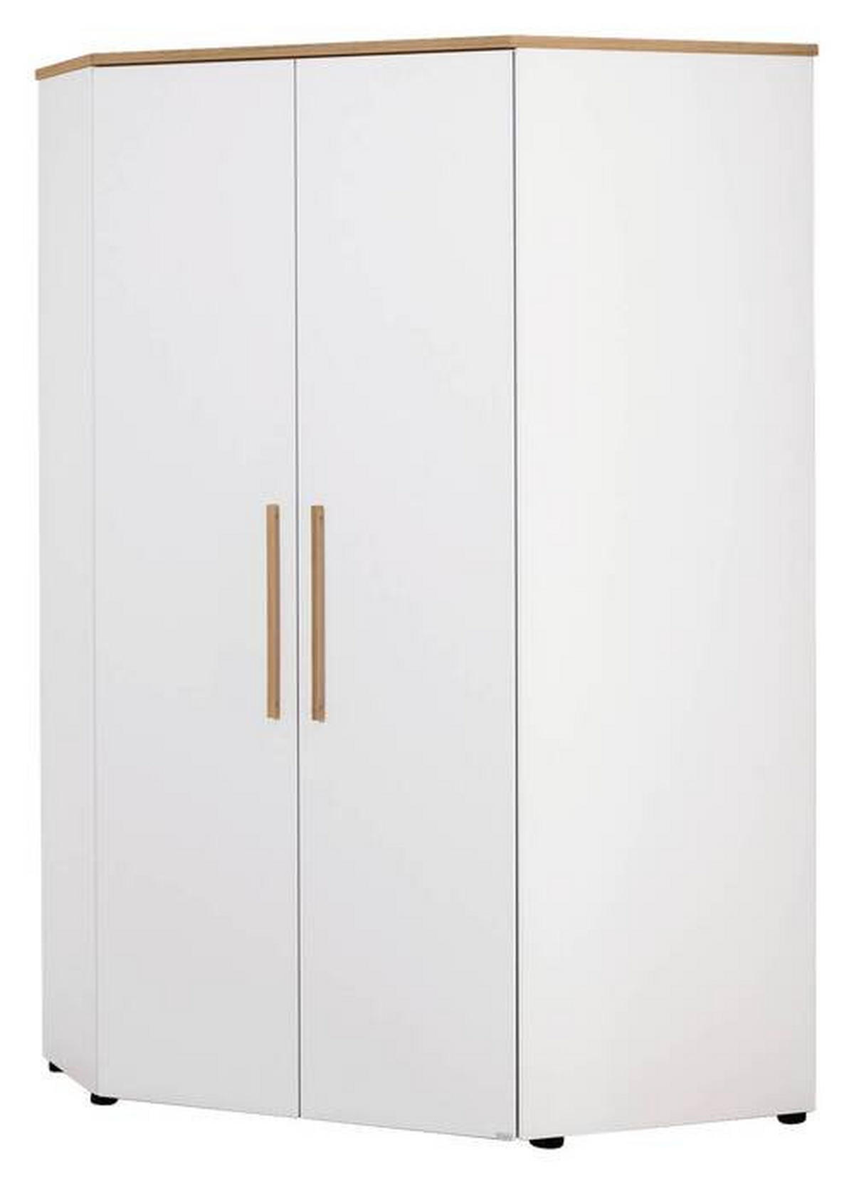 BABA RUHÁSSZEKRÉNY Oscar  - tölgyfa/fehér, Basics, faalapú anyag/fa (101,9/206/125,9cm) - Paidi