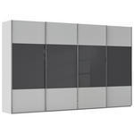 SCHWEBETÜRENSCHRANK  in Schwarz, Seidengrau  - Chromfarben/Seidengrau, KONVENTIONELL, Glas/Holzwerkstoff (361/223/68cm) - Novel