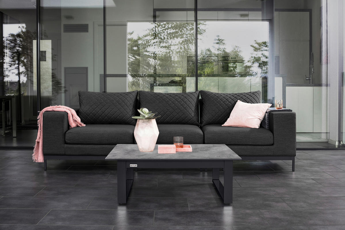 LOUNGEENDTEIL  - Anthrazit, Basics, Textil/Metall (92/70/96cm) - Kettler