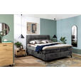 BOXSPRINGBETT 160/200 cm,  in Anthrazit, Topper, H2 + H3 = mittel + fest  - Anthrazit/Schwarz, Design, Textil/Metall (160/200cm) - Esposa