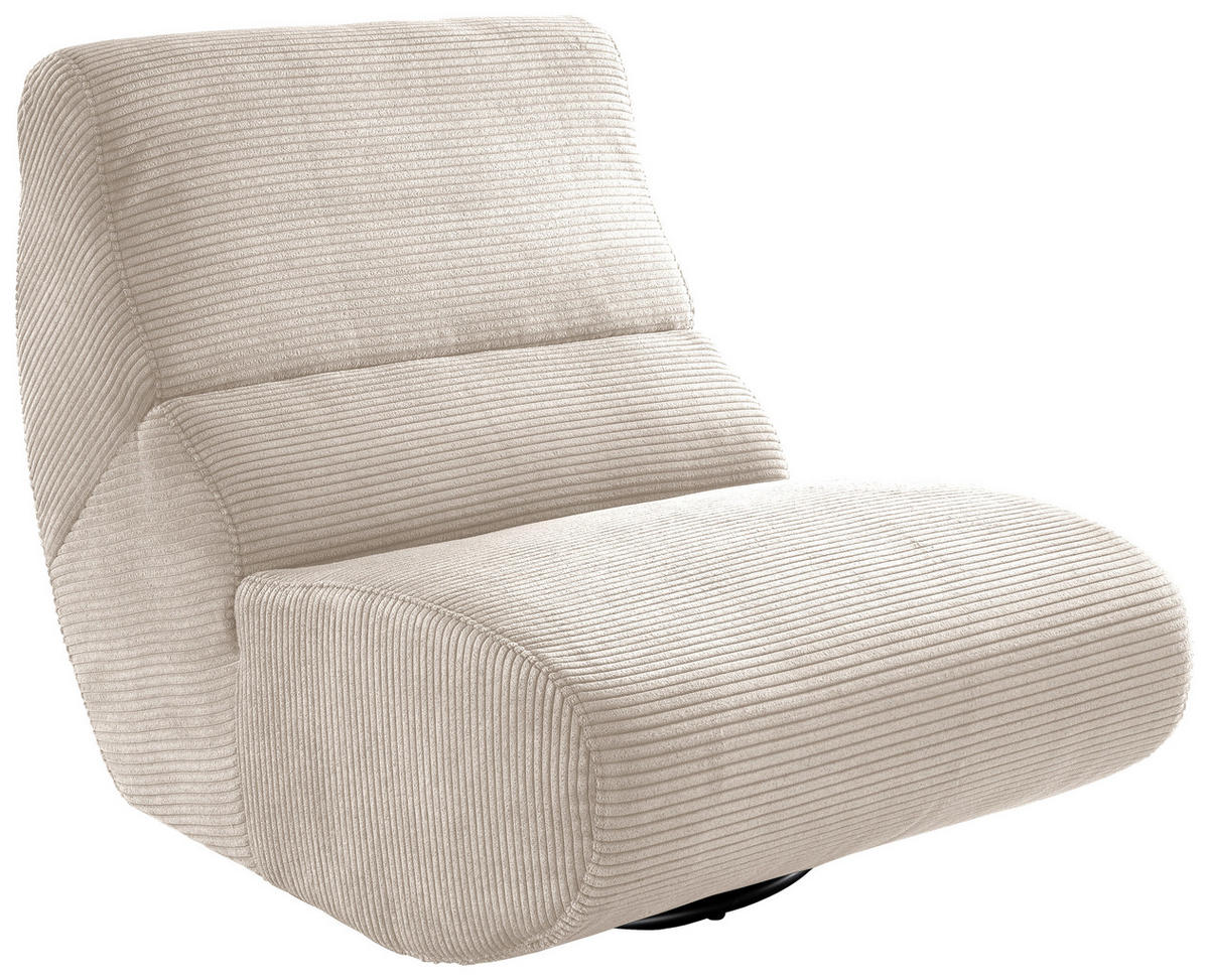 SESSEL in Cord Beige  - Beige/Schwarz, Design, Textil/Metall (74/85/105cm) - Livetastic