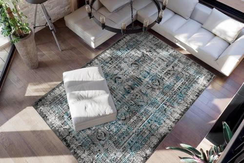 VINTAGE KOBEREC, 160/230 cm, modrá - modrá, Trend, textil (160/230cm)