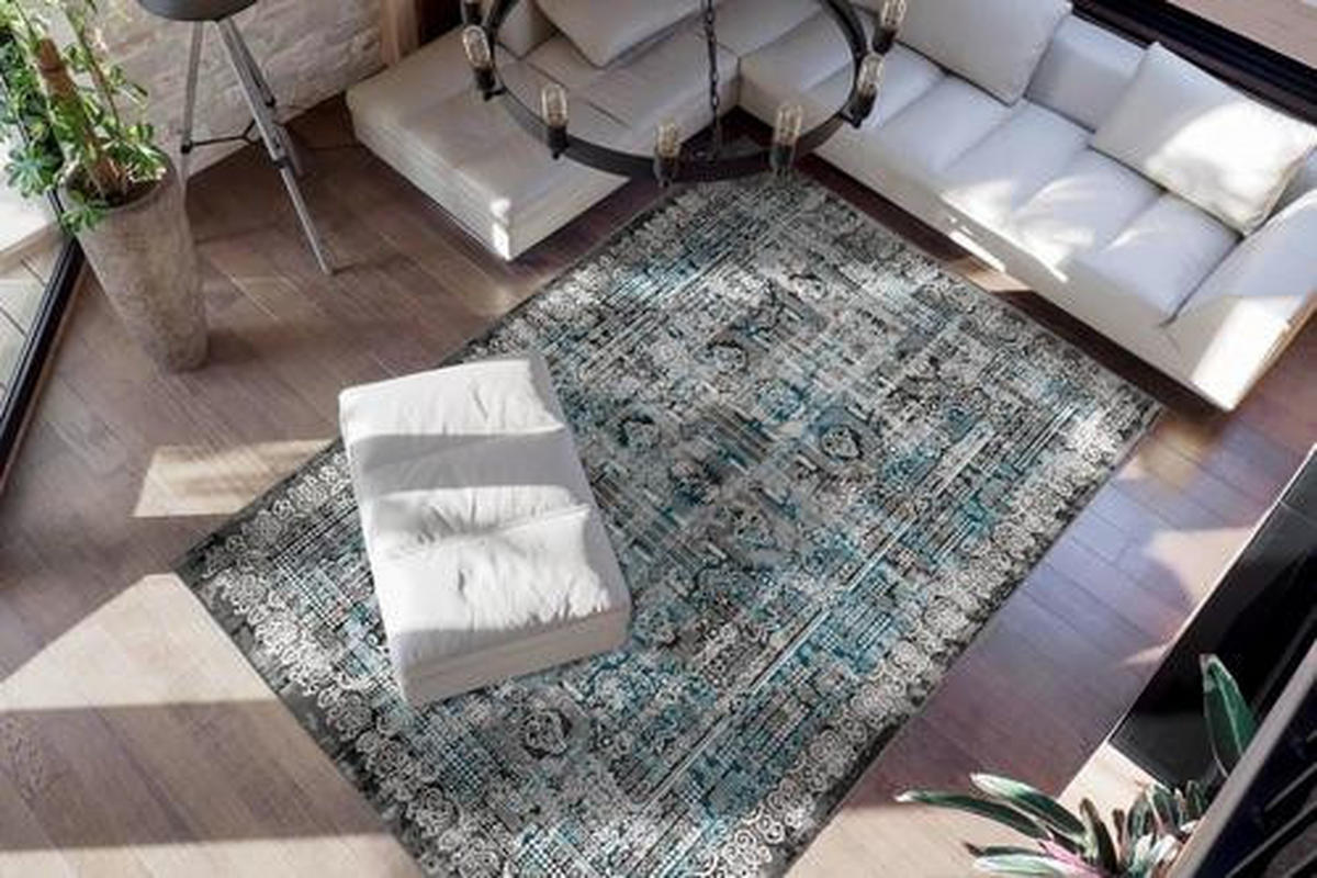 VINTAGE KOBEREC, 120/170 cm, modrá - modrá, Trend, textil (120/170cm)