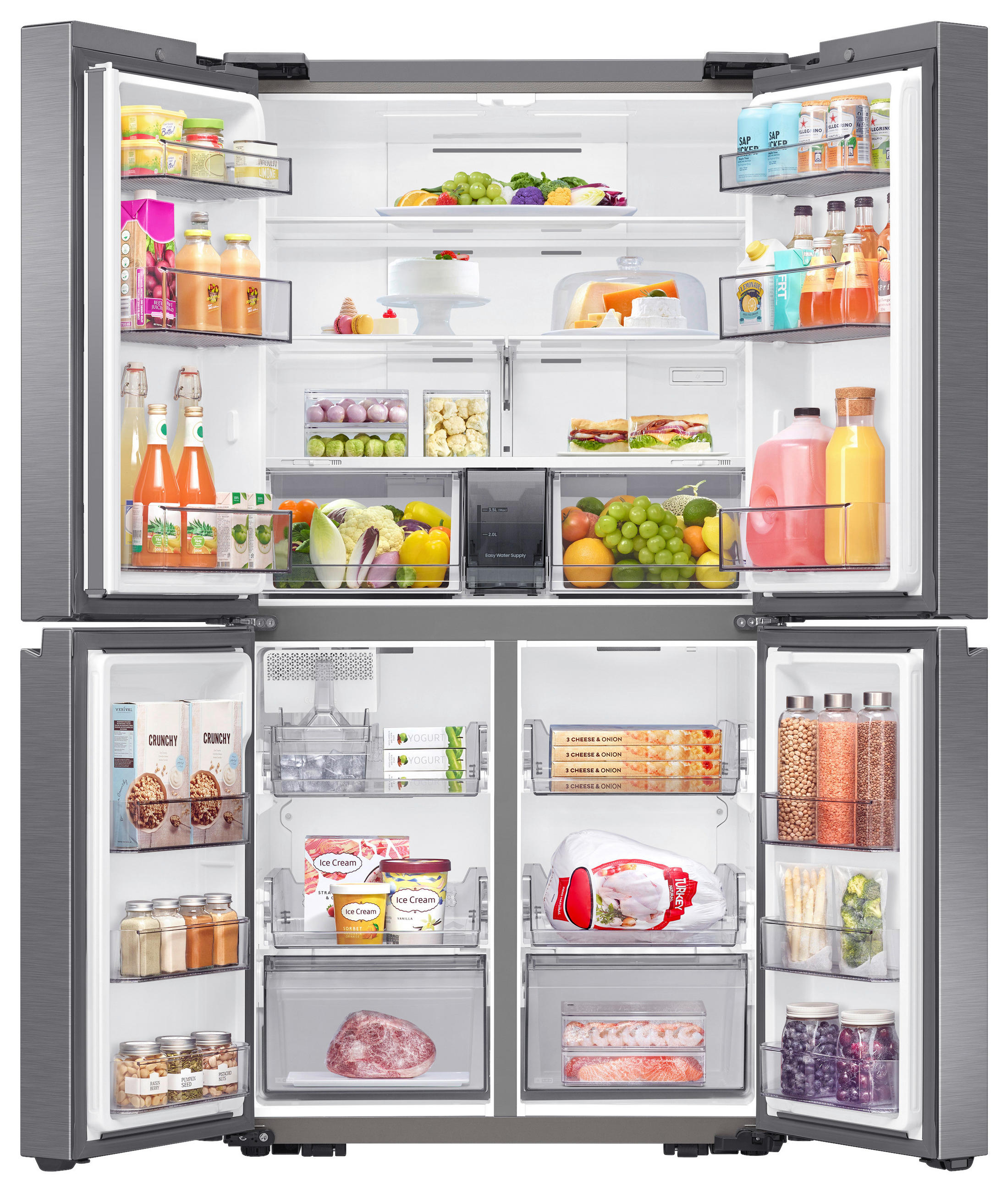 FRENCH-DOOR RF59C700ES9/EG  - Silberfarben, Basics, Glas/Kunststoff (91,2/183/72,3cm) - Samsung