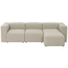 ECKSOFA in Flachgewebe Creme   - Creme, Design, Kunststoff/Textil (275/73/160cm) - Max Winzer