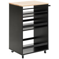 SERVÍROVACÍ VOZÍK, černá, přírodní barvy, 50/38/78 cm - černá/přírodní barvy, Design, kov/dřevo (50/38/78cm) - MID.YOU