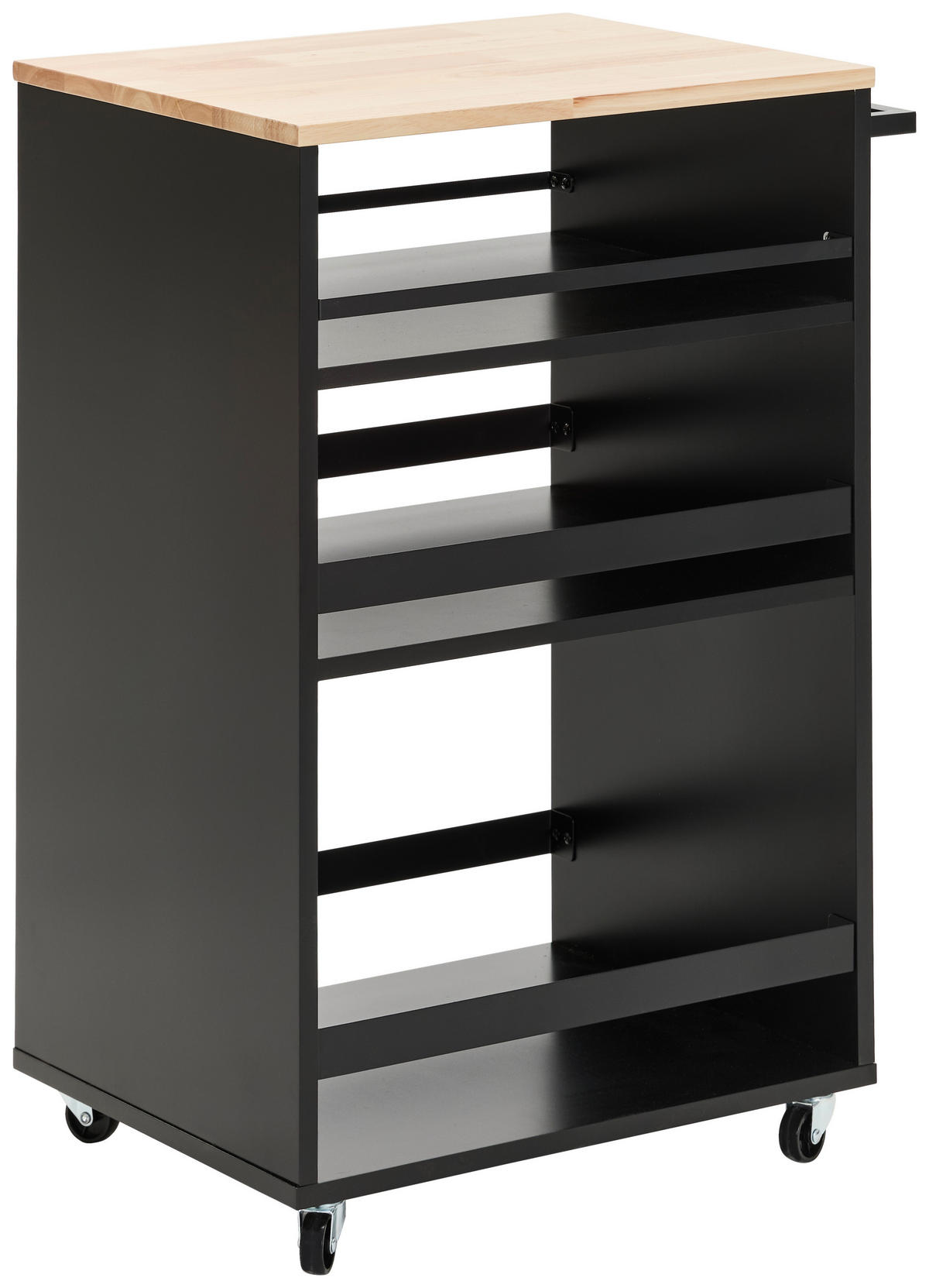 SERVÍROVACÍ VOZÍK, černá, přírodní barvy, 50/38/78 cm - černá/přírodní barvy, Design, kov/dřevo (50/38/78cm) - MID.YOU