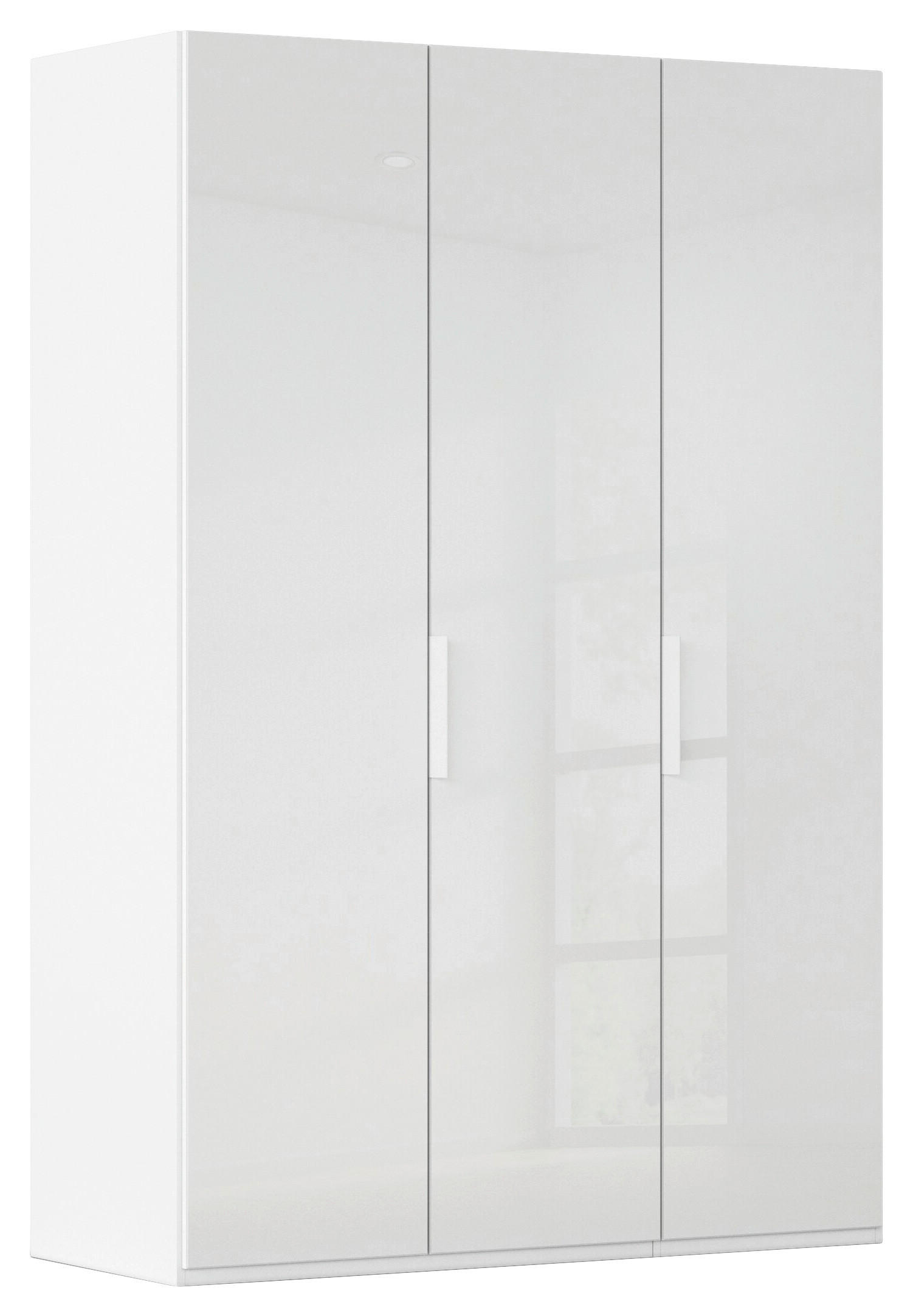 DREHTÜRENSCHRANK 151/235/61 cm,  in Weiß, Weiß Hochglanz, 3-türig  - Weiß Hochglanz/Weiß, Basics, Holzwerkstoff/Metall (151/235/61cm) - Novel