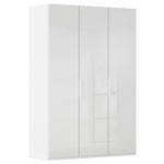 DREHTÜRENSCHRANK 151/223/61 cm,  in Weiß, Weiß Hochglanz, 3-türig  - Weiß Hochglanz/Weiß, Basics, Holzwerkstoff/Metall (151/223/61cm) - Novel
