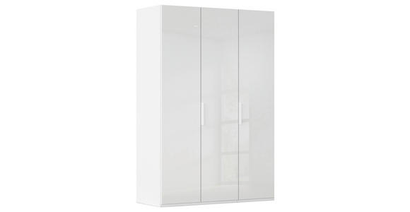 DREHTÜRENSCHRANK 151/223/61 cm,  in Weiß, 3-türig  - Weiß, Basics, Glas/Holzwerkstoff (151/223/61cm) - Novel