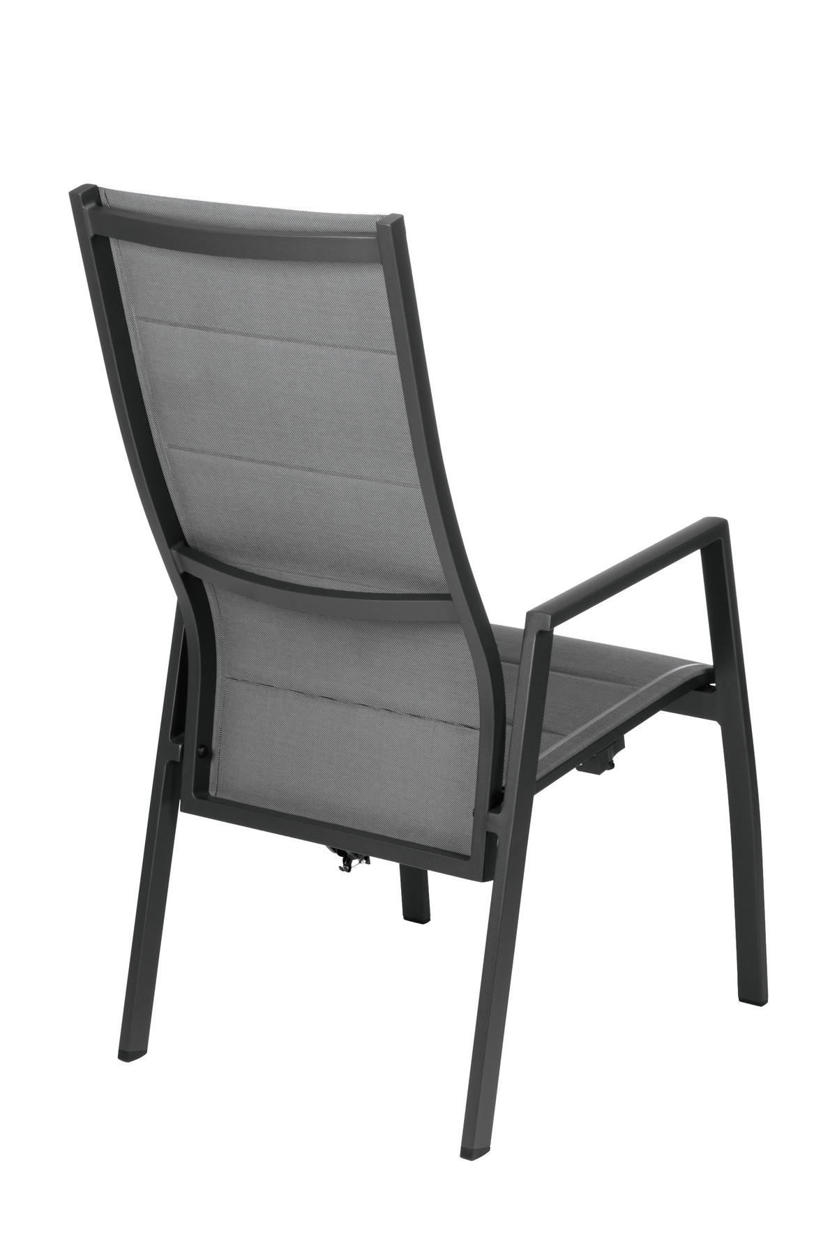 GARTENSESSEL Metall, Textil Anthrazit, Dunkelgrau  - Dunkelgrau/Anthrazit, Konventionell, Textil/Metall (56/110/65cm) - Amatio