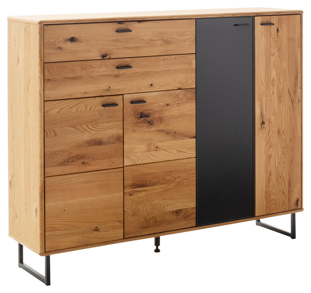 HIGHBOARD  in 149/119/37 cm  - Wildeiche/Anthrazit, Design, Glas/Holz (149/119/37cm) - MID.YOU