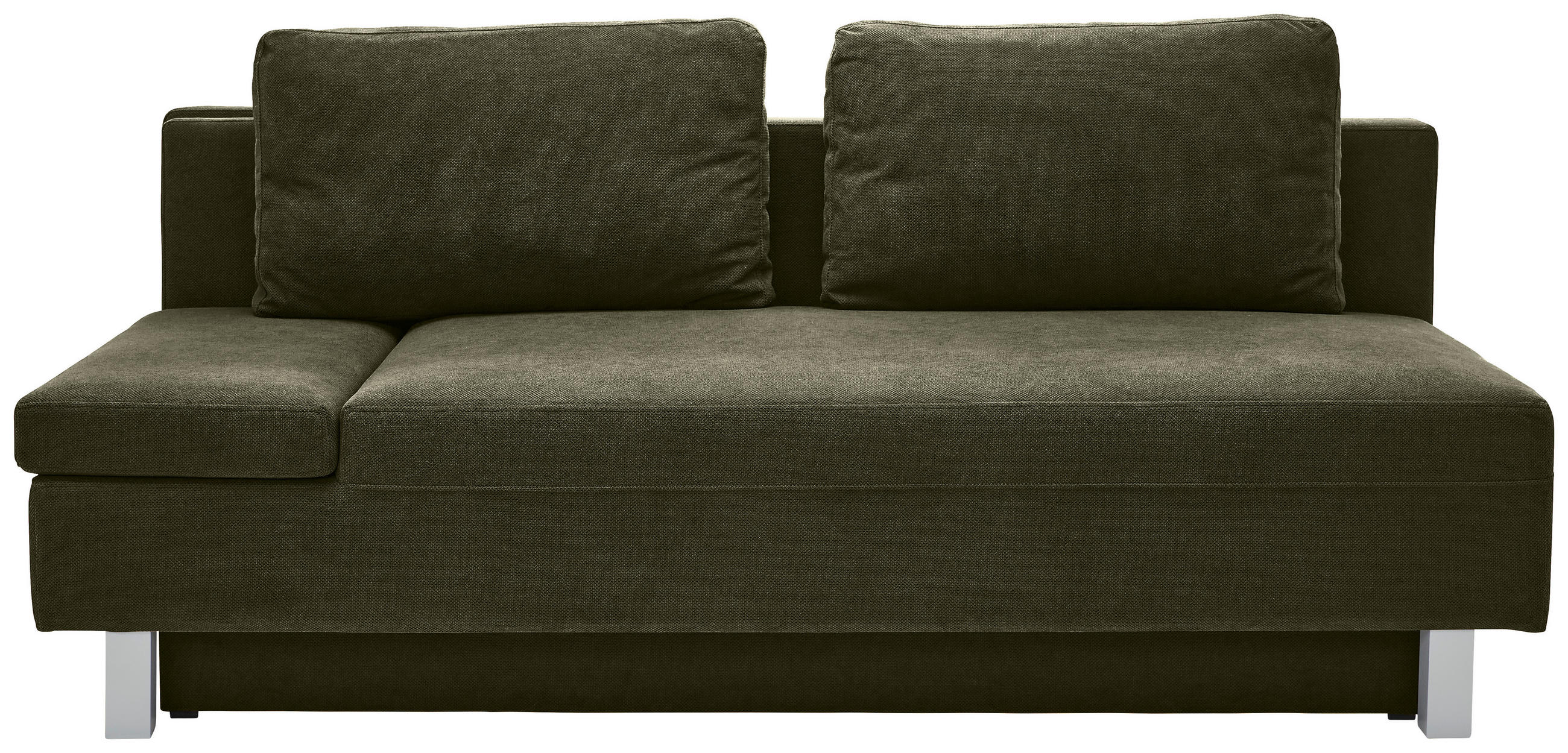 SCHLAFSOFA Flachgewebe Dunkelgrün  - Chromfarben/Dunkelgrün, Design, Holz/Textil (205/77-93/99cm) - Novel