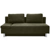 SCHLAFSOFA  mit Stoffauswahl, Schlafen auf Sitzhöhe, Armteil links Flachgewebe Dunkelgrün  - Chromfarben/Dunkelgrün, Design, Holz/Textil (205/77-93/99cm) - Novel