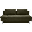 SCHLAFSOFA Flachgewebe Dunkelgrün  - Chromfarben/Dunkelgrün, Design, Holz/Textil (205/77-93/99cm) - Novel