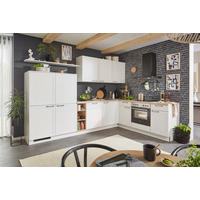 EINBAUKÜCHE   - Weiß, ROMANTIK / LANDHAUS, Holzwerkstoff/Metall - Welnova