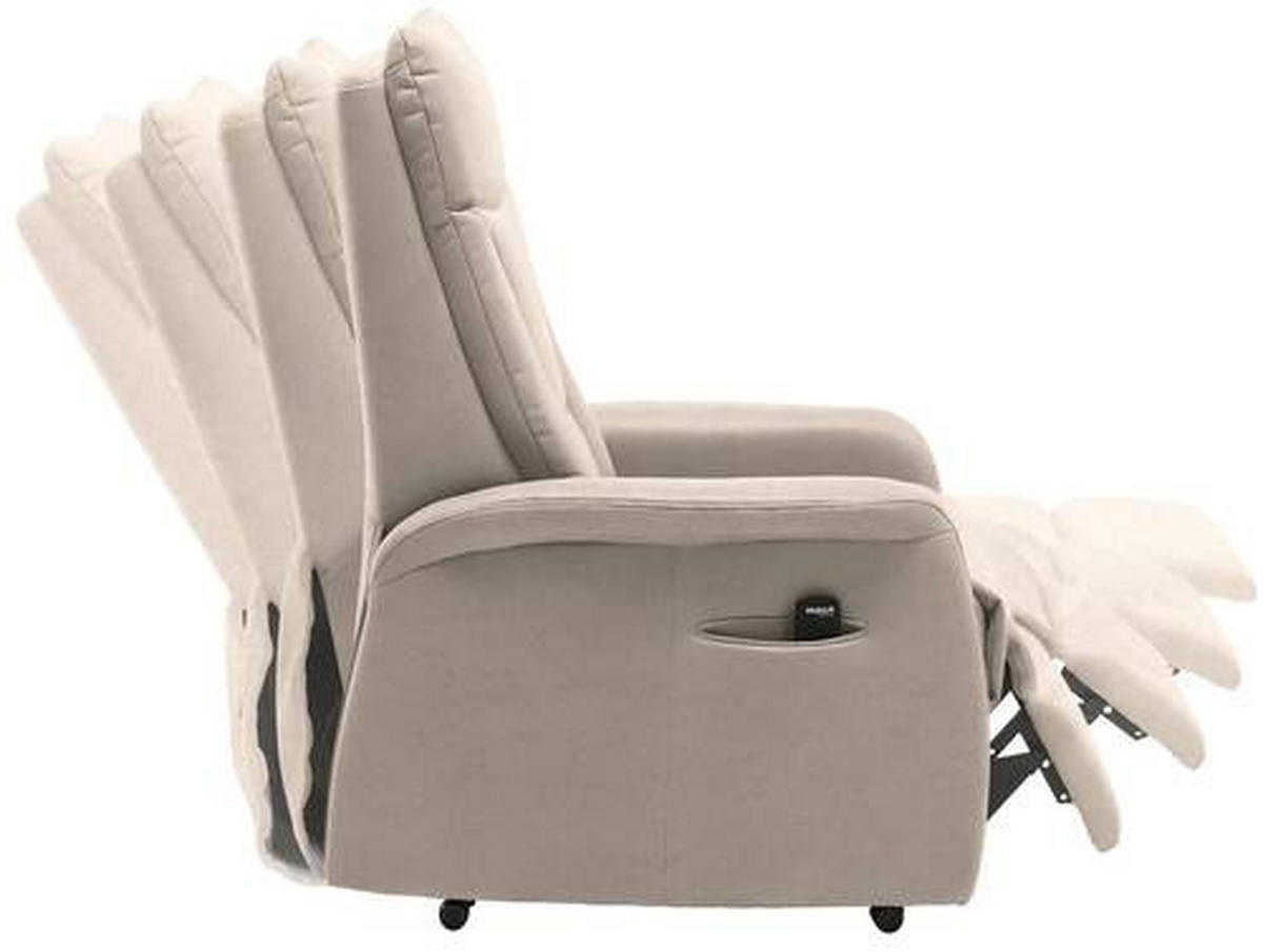 FERNSEHSESSEL  mit Relaxfunktion, Aufstehhilfe Mikrofaser Naturfarben  - Schwarz/Naturfarben, KONVENTIONELL, Textil (78/108/90cm) - Hukla