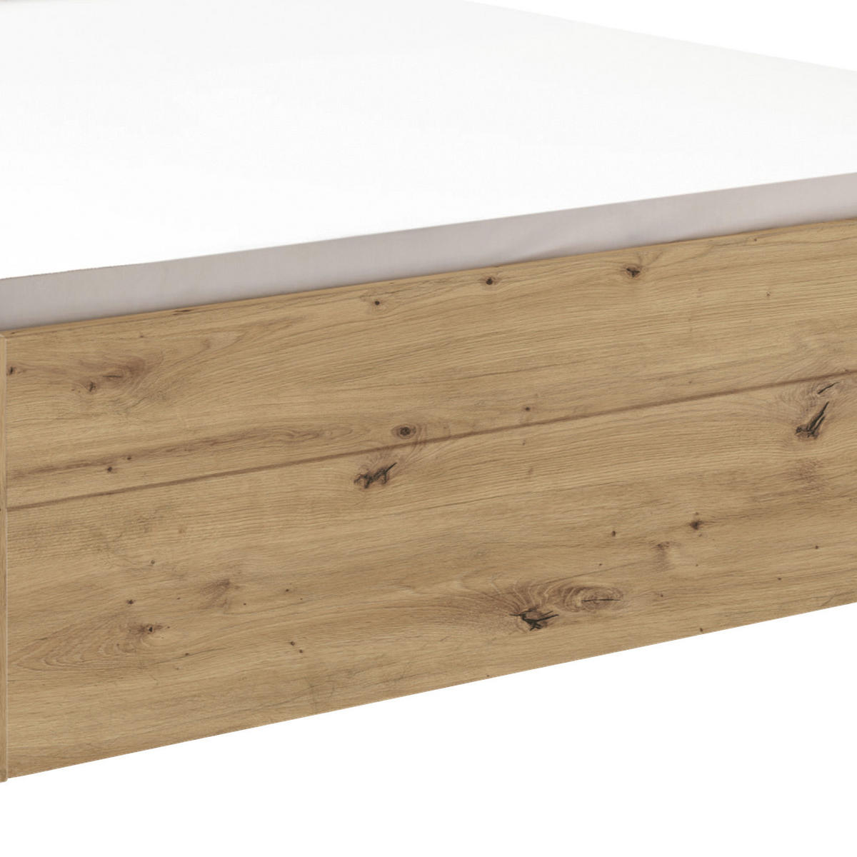 STAURAUMBETT 180/200 cm  in Weiß, Eiche Artisan  - Weiß/Eiche Artisan, KONVENTIONELL, Holzwerkstoff/Kunststoff (180/200cm) - MID.YOU
