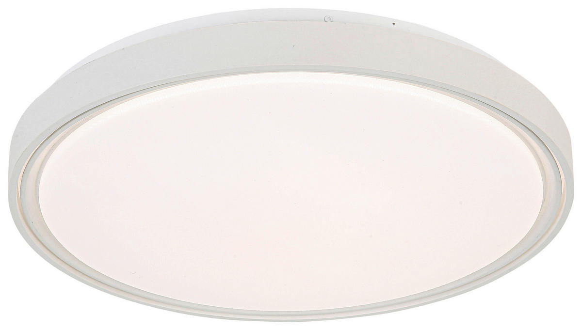 DECKENLEUCHTE 48/8 cm   - Transparent/Weiß, Trend, Kunststoff/Metall (48/8cm) - Novel
