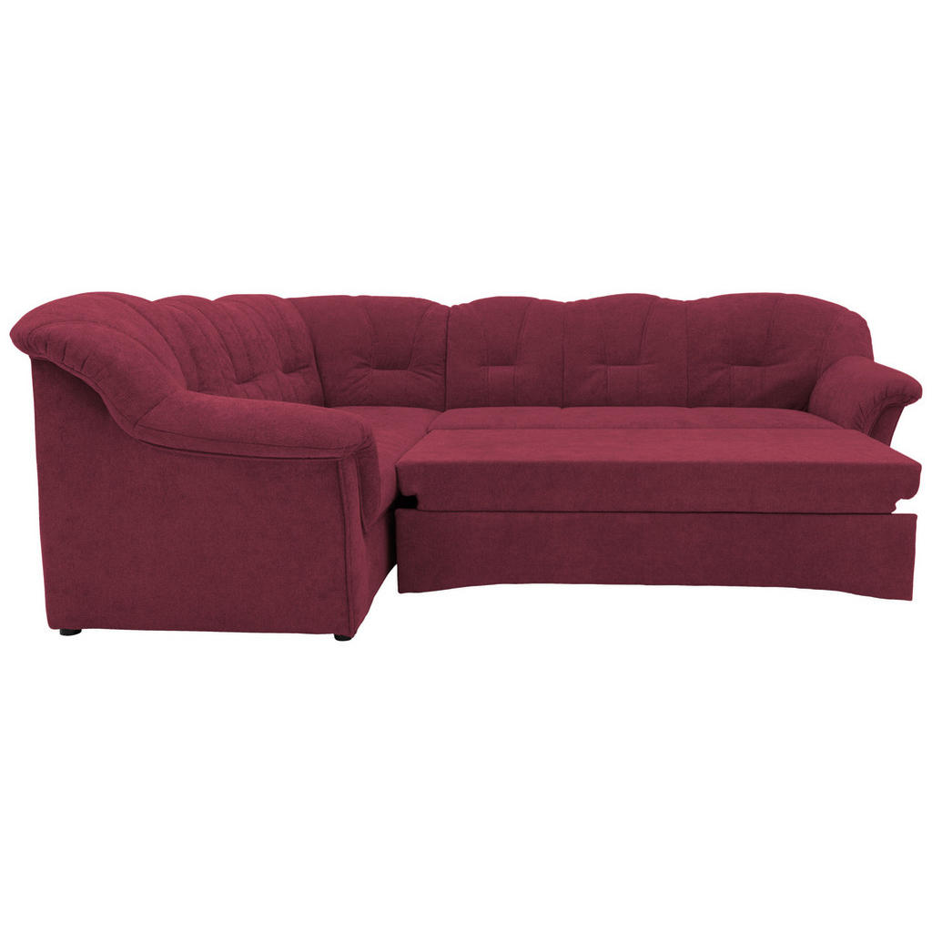 Thumbnail - Mid.you Eckschlafsofa, Beere, Textil, Uni, 5-Sitzer, 243x192 cm, Made in EU, FSC Mix, Schlafen auf Sitzhöhe, Rücken echt...