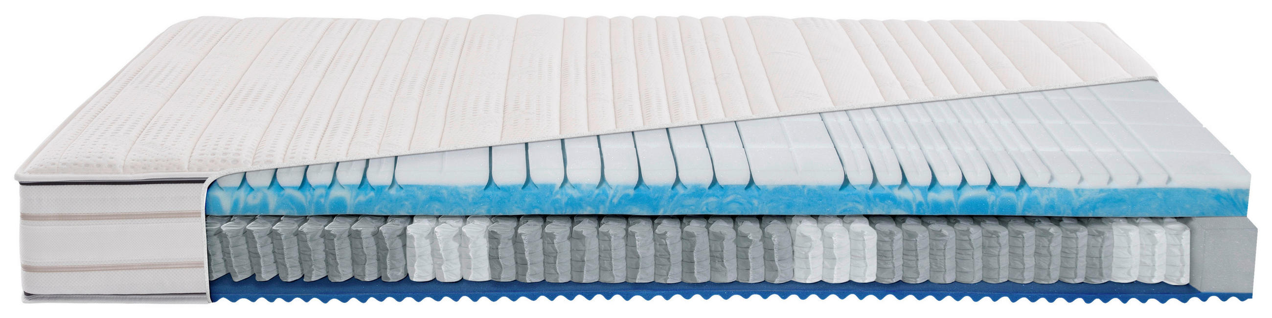 TASCHENFEDERKERNMATRATZE Dream Deluxe 3D Plus 180/200 cm Höhe ca. 25 cm  - Weiß, Basics, Textil (180/200cm) - Dieter Knoll