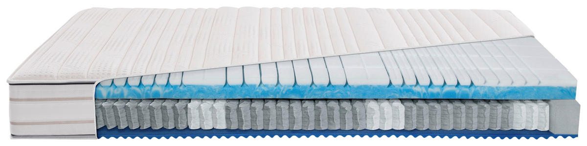 TASCHENFEDERKERNMATRATZE Dream Deluxe 3D Plus 160/200 cm Höhe ca. 25 cm  - Weiß, Basics, Textil (160/200cm) - Dieter Knoll