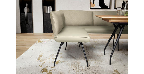 ECKBANK 225/165 cm  in Creme  - Creme/Schwarz, Design, Textil/Metall (225/165cm) - Moderano