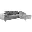 ECKSOFA Grau Webstoff  - Grau, Design, Textil/Metall (337/228cm) - Carryhome