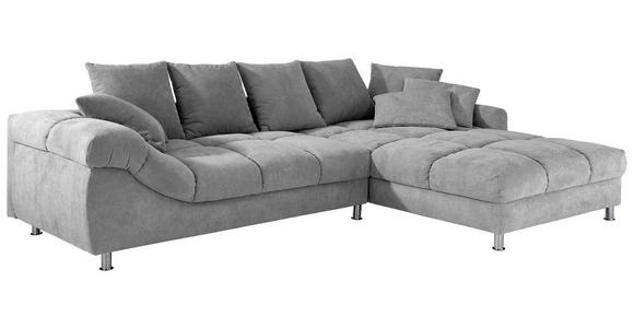 ECKSOFA Grau Webstoff  - Grau, Design, Textil/Metall (337/228cm) - Carryhome