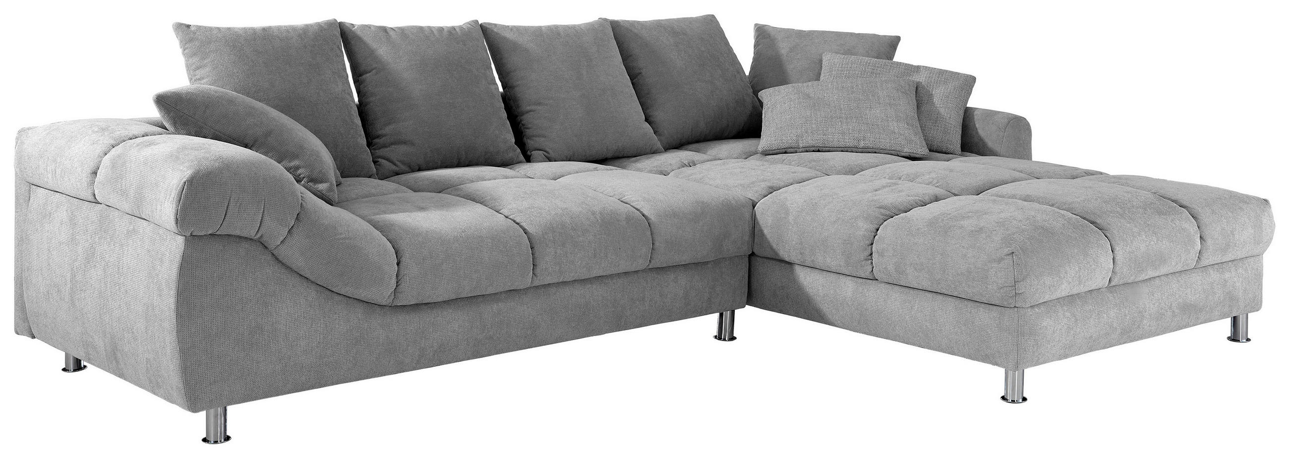 Thumbnail - Carryhome Wohnlandschaft, Grau, Textil, 5-Sitzer, Füllung: Schaumstoff, Ottomane rechts, L-Form, einmalig seitenverkehrt...