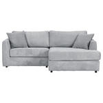 ECKSOFA  in Cord Hellgrau  234/170 cm  - Hellgrau/Schwarz, KONVENTIONELL, Kunststoff/Textil (234/170cm) - Carryhome