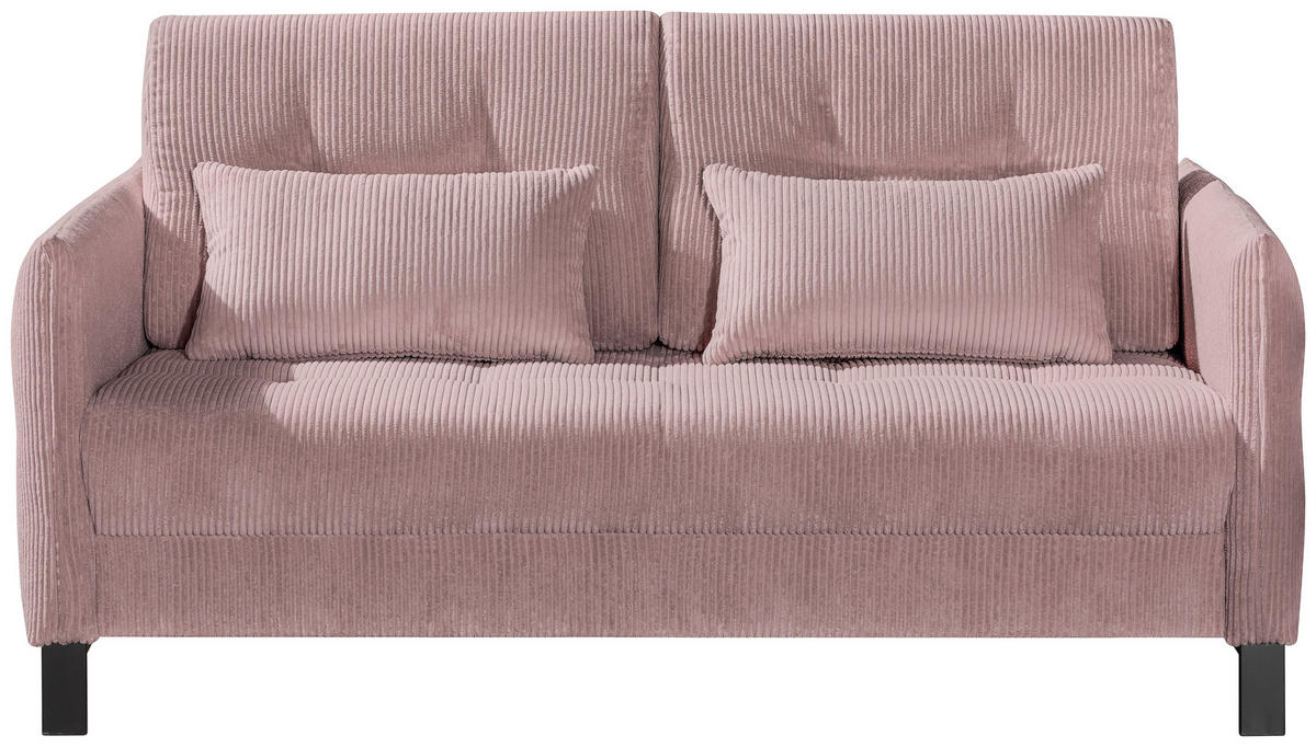 SCHLAFSOFA in Textil Altrosa  - Schwarz/Altrosa, Modern, Textil/Metall (150/88/110cm) - Novel