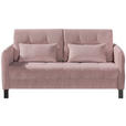 SCHLAFSOFA in Cord Altrosa  - Schwarz/Altrosa, MODERN, Textil/Metall (150/88/110cm) - Novel