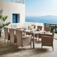 GARTENTISCHGRUPPE beschichtet Stahl  - Braun, MODERN, Kunststoff/Textil - Ambia Garden