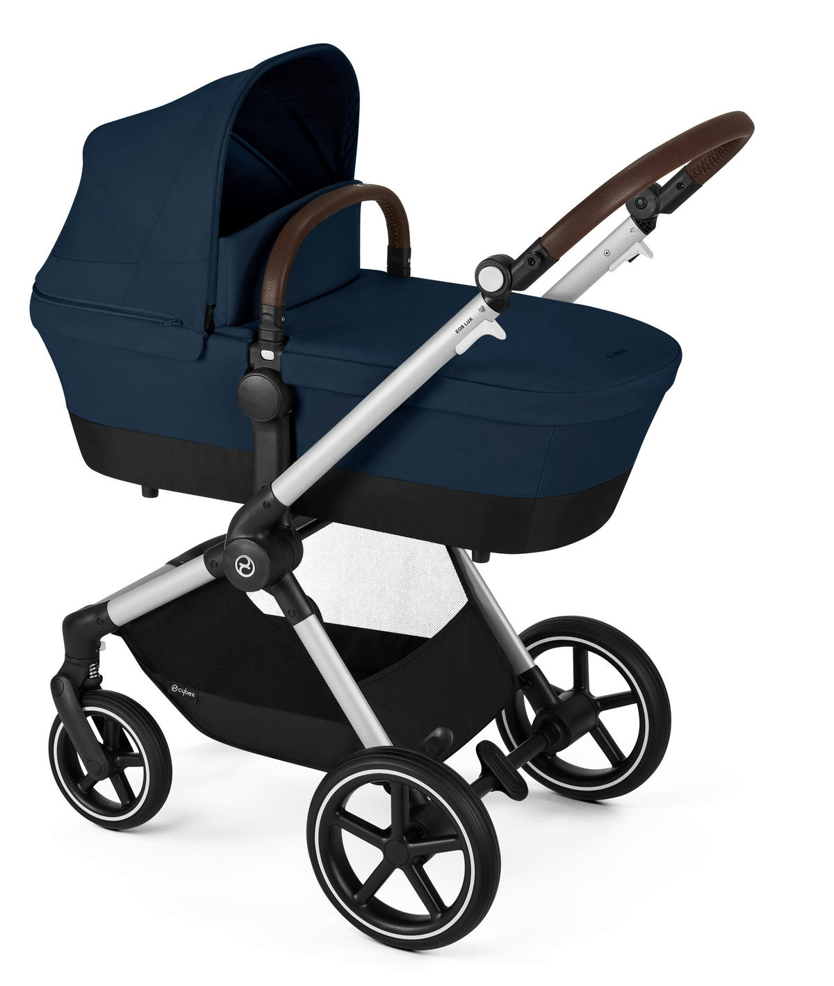 KINDERWAGENSET Eos Lux  - Silberfarben/Dunkelblau, Basics, Textil/Metall (85/61/116cm) - Cybex
