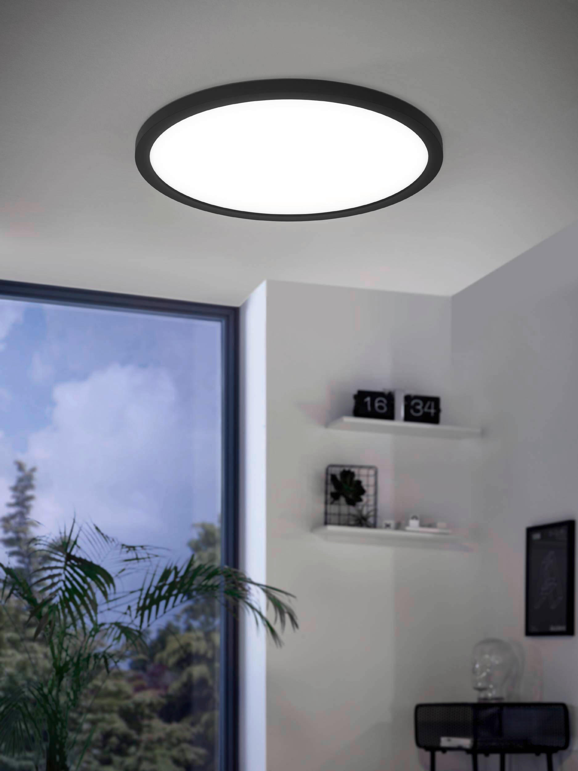 BADEZIMMER-DECKENLEUCHTE 29,5/2,5 cm - Schwarz/Weiß, Basics, Kunststoff (29,5/2,5cm) - Celina