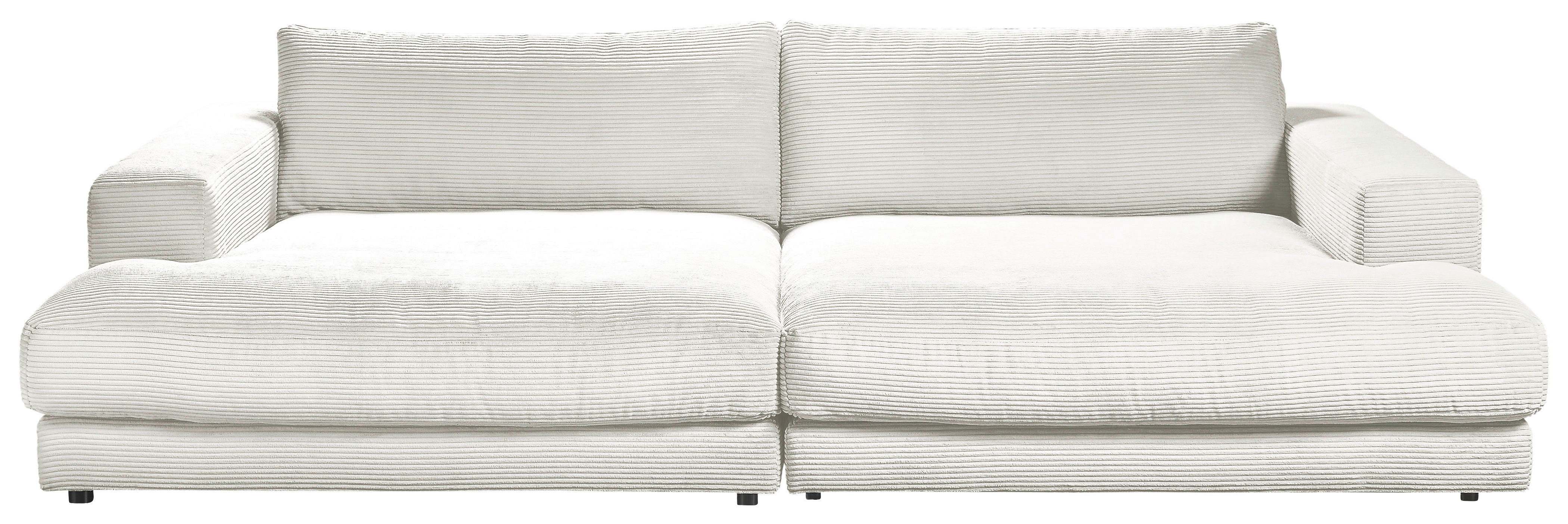 MEGASOFA Kord Weiß  - Schwarz/Weiß, Design, Kunststoff/Textil (290/86/170cm) - Pure Home Lifestyle