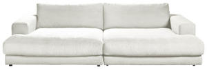 MEGASOFA Cord Weiß  - Schwarz/Weiß, Design, Kunststoff/Textil (290/86/170cm) - Pure Home Lifestyle