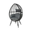 GARTEN-RELAXSESSEL  - Schwarz, KONVENTIONELL, Naturmaterialien (75,00/91,00/156,00cm)