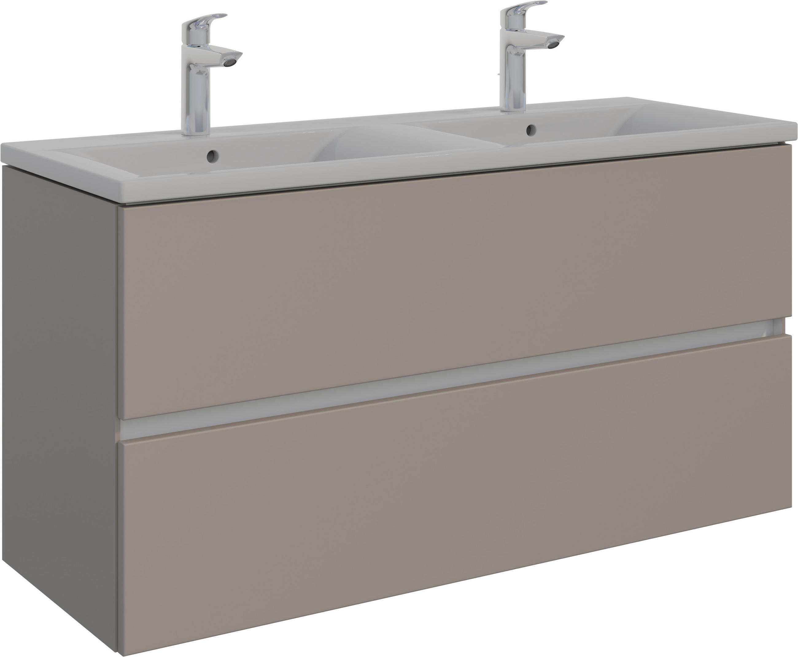 WASCHTISCHKOMBI 121 cm  - Beigebraun/Weiß, MODERN, Keramik/Holzwerkstoff (121cm) - Celina Home