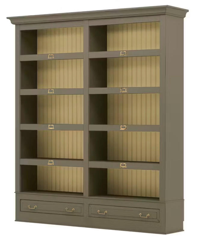 BÜCHERWAND Pinie massiv Creme, Grau  - Creme/Bronzefarben, LIFESTYLE, Holz/Metall (214/238,5/46,5cm) - Livetastic