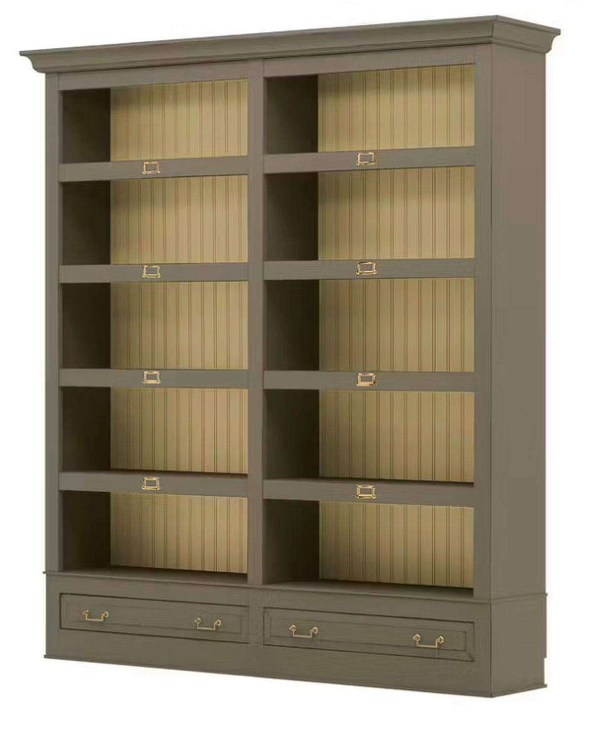 BÜCHERWAND Pinie massiv Creme, Grau  - Creme/Bronzefarben, LIFESTYLE, Holz/Metall (214/238,5/46,5cm) - Livetastic