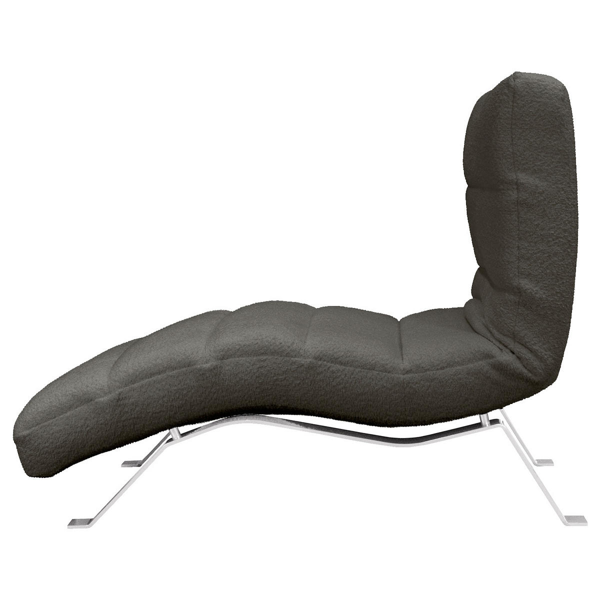 RELAXLIEGE SWING Bouclé Anthrazit  - Anthrazit/Silberfarben, Design, Textil/Metall (65/65-95/171cm) - Livetastic