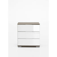 NOĆNI ORMARIĆ bijela, boje hrasta   - bijela/boje hrasta, Moderno, staklo/drvni materijal (52/58/38cm) - Carryhome