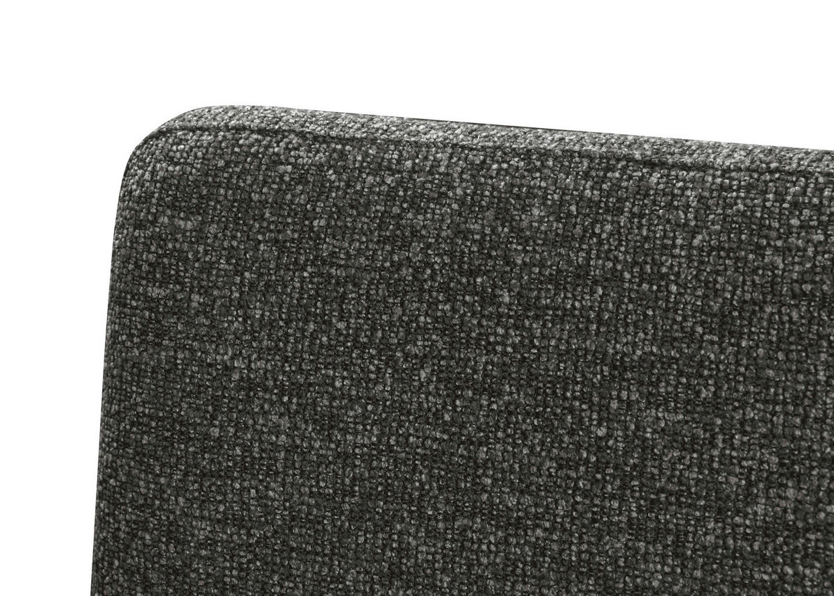 STUHL Webstoff Dunkelgrau Eiche vollmassiv  - Dunkelgrau/Eichefarben, KONVENTIONELL, Holz/Textil (47/89/60cm) - Linea Natura