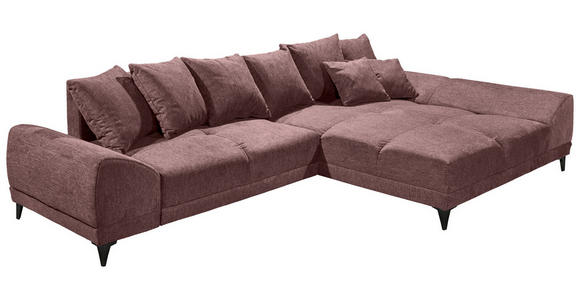 ECKSOFA Aubergine Webstoff - Aubergine/Schwarz, KONVENTIONELL, Kunststoff/Textil (310/185cm) - Carryhome