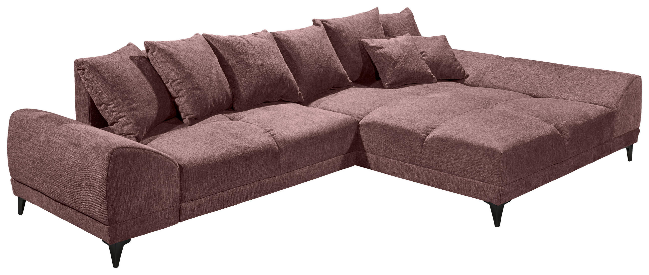 HÖRNSOFFA i vävt tyg aubergine  - svart/aubergine, Klassisk, textil/plast (310/185cm) - MID.YOU
