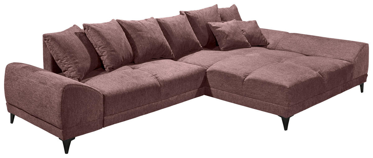 HÖRNSOFFA i vävt tyg aubergine  - svart/aubergine, Klassisk, textil/plast (310/185cm) - MID.YOU